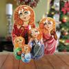 Russian 5 Piece Music Angel Nested Doll Set Matryoshka Wooden Stacking Nested Dolls Wooden Handmade Toys Gift for Children Christmas Mothers Day Birthday Home Decor Wishing Gift 130110 view 4