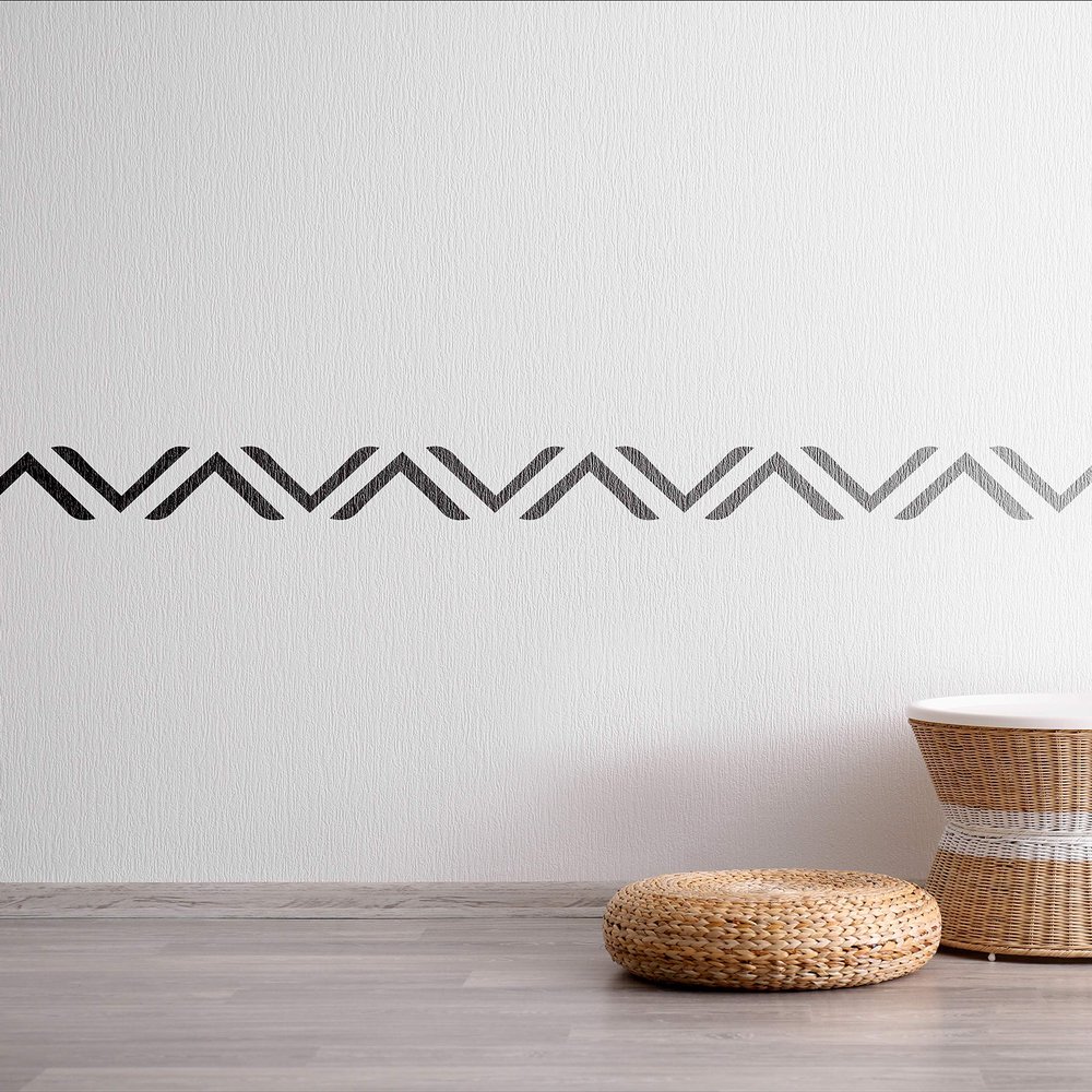 Pinkipo, Pack of 2, Anatolia Rug Running Water I - Border Wall Stencil Modern Wall Stencils for Painting - Wall Stencils Pattern, Pinkipo
