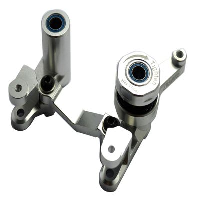 Dhawk Racing Alloy Steering Bellcrank w/Bearing Silver for Traxxas Rustler 4X4