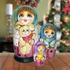 Friendship Teddy Bear 3-Nest Matreshka Wooden Nesting Dolls Set - 14733 by G.DeBrekht view 3