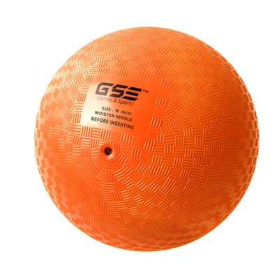 GSE Games & Sports Expert 10-Inch Orange Inflatable Playground Ball, Kickball, Handball for Kids/Adults, Perfect for Recess Ball Games, Gym, Yoga, Schools Sports Activities