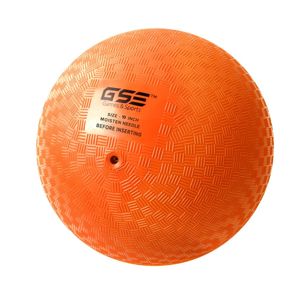 GSE Games & Sports Expert 10-Inch Orange Inflatable Playground Ball, Kickball, Handball for Kids/Adults, Perfect for Recess Ball Games, Gym, Yoga, Schools Sports Activities
