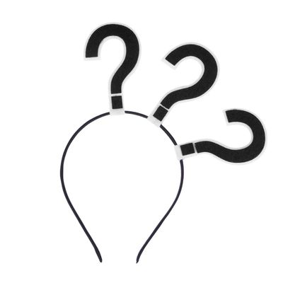 STOBOK Question Mark Headband Party Hair Hoop Novelty Headwear Hair Band Party hat Costume Favors Supplies (Black)