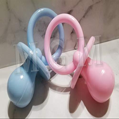 2.5" Acrylic Jumbo Blue Solid Baby Pacifier Baby Shower Favors - 48 Pieces