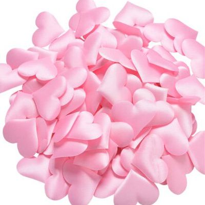 Rarido 90Pcs/Pack Colorful Heart Fabric Confetti Table Scatter Decor Wedding Party Decor Birthday Party Supplies 35mm - (Color: Pink)