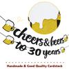 30th Birthday Banner - Cheers and Beers to 30 Years Banner Pre-Strung, Happy 30th Birthday Decorations - Aniversary Party Supplies (Black Gold) view 2