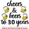 30th Birthday Banner - Cheers and Beers to 30 Years Banner Pre-Strung, Happy 30th Birthday Decorations - Aniversary Party Supplies (Black Gold) view 3