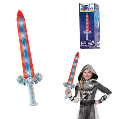 Geospace GeoSword Soft and Safe Dueling Sword with LED Lights & Movement Battle Sounds, Assorted Colors (Blue or Red)