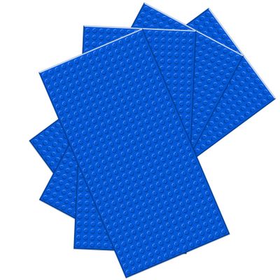 BOROLA Classic Baseplates Building Brick - 10" x 5", Compatible with Most Major Brands, 4-Pack, Blue
