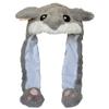 JOYHY Kids Adults Plush Hat Ear Moving Ear Flap Hat With Paw Grey Hamster view 1