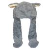 JOYHY Kids Adults Plush Hat Ear Moving Ear Flap Hat With Paw Grey Hamster view 2
