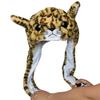 JOYHY Kids Adults Plush Hat Ear Moving Ear Flap Hat With Paw Brown Leopard view 3