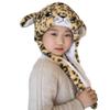 JOYHY Kids Adults Plush Hat Ear Moving Ear Flap Hat With Paw Brown Leopard view 4