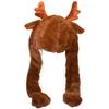 JOYHY Kids Adults Plush Hat Ear Moving Ear Flap Hat with Paw Brown Reindeer view 2