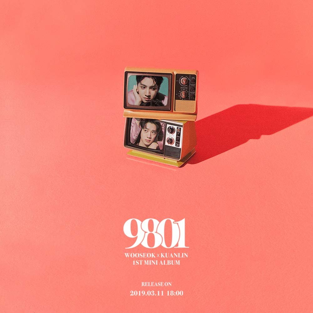 Cube Entertainment WOOSEOK X KUANLIN - 9801 (1st Mini Album) CD+Booklet+1Sticker+1Photocard+Folded Poster