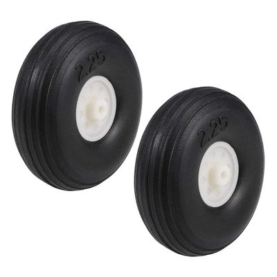 uxcell Tire and Wheel Sets for RC Airplane,PU Sponge Tire with Plastic Hub,2.25" 2pcs