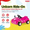 DOLU Pedal-Powered Unicorn Ride-On Car, Magical Kids Toy Vehicle with Built-in Horn, Indoor/Outdoor Riding Fun for Toddlers Ages 3+ Years view 2