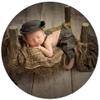 3pcs Infant Baby Photo Outfits Romper Newborn Photography Caps Set Cool Monthly Boys Knitted Berets Hat Outfit Clothes view 2