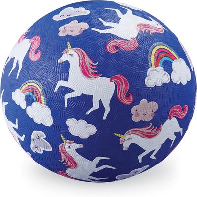 Crocodile Creek Playground Ball - Durable Rubber Ball for Kids Ages 3 and Up - Bouncy Inflatable Ball for Kickball, Indoor Games, and Outdoor Sports - PVC-Free - Unicorns - 5-inch Diameter
