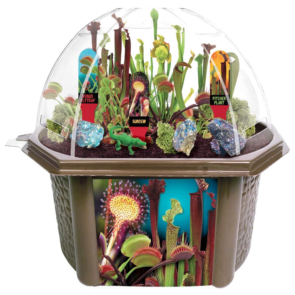 Toys by Nature Biosphere Carnivorous Creatures Terrarium Starter Kit with Complete Supplies to Grow Meat-Eating Plants! Ideal for Indoor Home Plant and Creative Displays