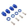 LAFEINA 4PCS Aluminum Alloy Wheel Hex Hub 12mm Turn to 17mm Conversion Adapter for 1/10 RC Model Car Convert to use 1/8 Tires Upgrade Parts(Blue) view 1
