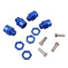 LAFEINA 4PCS Aluminum Alloy Wheel Hex Hub 12mm Turn to 17mm Conversion Adapter for 1/10 RC Model Car Convert to use 1/8 Tires Upgrade Parts(Blue) view 2