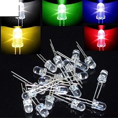 500Pcs 5 Colors 5mm F5 Ultra Bright Round LED Diode Kit Red/Green/Blue/White/Yellow