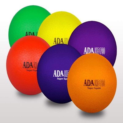 ADA Sports Dodgeball Gym Ball| Kid Super Squish | Multiple Colors and Sizes | Recreation, P.E. Physical Education, Playground, or Party Use | Foam Coated| Set of 6 (7" Rainbow)