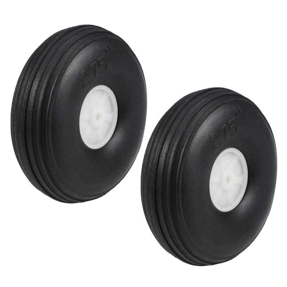 uxcell Tire and Wheel Sets for RC Airplane,PU Sponge Tire with Plastic Hub,2.75" 2pcs