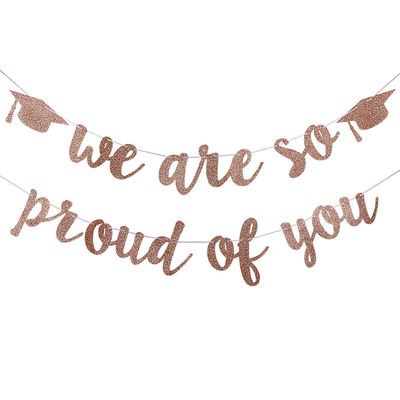 2025 Graduation Banner Party Decorations Rose Gold We are So Proud of You Congratulations Banner for High School College Graduation Party Decorations 2025 Rose Gold