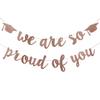 2025 Graduation Banner Party Decorations Rose Gold We are So Proud of You Congratulations Banner for High School College Graduation Party Decorations 2025 Rose Gold view 1