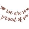 2025 Graduation Banner Party Decorations Rose Gold We are So Proud of You Congratulations Banner for High School College Graduation Party Decorations 2025 Rose Gold view 2
