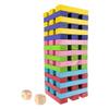 HEY! PLAY! Nontraditional Giant Wooden Blocks Tower Stacking Game with Dice, Outdoor Yard Game, for Adults, Kids, Boys and Girls (Rainbow Color) view 1