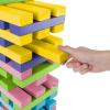 HEY! PLAY! Nontraditional Giant Wooden Blocks Tower Stacking Game with Dice, Outdoor Yard Game, for Adults, Kids, Boys and Girls (Rainbow Color) view 3