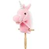 HollyHOME Plush Unicorn Stick Horse with Wood Wheels Real Pony Neighing and Galloping Sounds Plush Toy Pink 37 Inches(AA Batteries Required) view 1