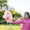 HollyHOME Plush Unicorn Stick Horse with Wood Wheels Real Pony Neighing and Galloping Sounds Plush Toy Pink 37 Inches(AA Batteries Required) view 2