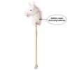 HollyHOME Plush Unicorn Stick Horse with Wood Wheels Real Pony Neighing and Galloping Sounds Plush Toy White 37 Inches(AA Batteries Required) view 3