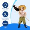 HollyHOME Stick Horse Plush Handcrafted Hobby Horse on a Stick with Wood Wheels Real Pony Neighing and Galloping Sounds for Kids Toddlers Black 36 Inches(AA Batteries Required) view 3