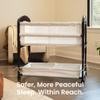 Arms Reach Cambria Co-Sleeper Bedside Bassinet Featuring Height-Adjustable Legs, Curved Wooden Ends, Breathable Mesh Sides with Pockets, and Large Lower Storage Basket, Espresso and White view 4