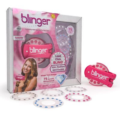 blinger Diamond Collection Starter Kit | Gem Stamper & 75 Rhinestones | Instantly Add Sparkle to Your Hair | Simply Load, Click, Bling | Bedazzler Kit for Hair, Clothes & Crafts (Dreams)