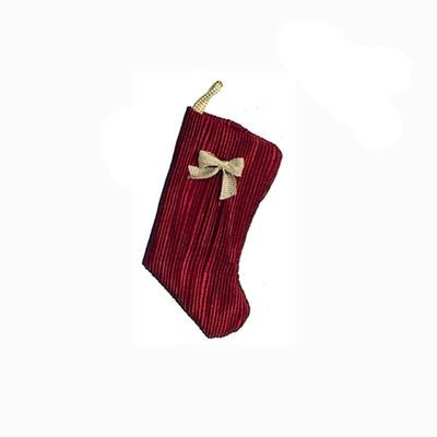 Melody Jane Dollhouse Cranberry with Bow Christmas Stocking Decoration 1:12 Accessory