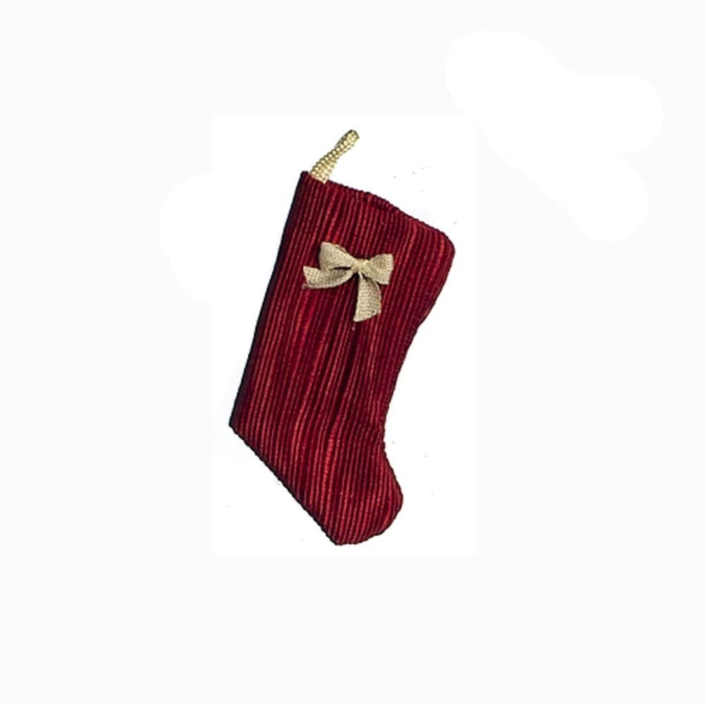 Melody Jane Dollhouse Cranberry with Bow Christmas Stocking Decoration 1:12 Accessory