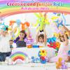 100 Pcs 260Q Balloons Kit with Pump - Kids Premium Latex Twisting Long Balloons to Make Animals Flowers, Fun Rainbow Balloons for Party Boys Girls Christmas Birthday Gifts Clowns Wedding Decor view 2