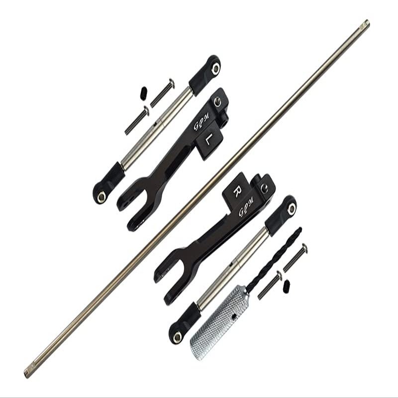 GPM For Traxxas Unlimited Desert Racer 4X4 (#85076-4) Upgrade Parts Spring Steel Rear Sway Bar & Aluminum Sway Bar Arm & Stainless Steel Linkage - 12Pc Set Black