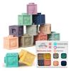 BabyToLove Discovery Cubes | Montessori Baby Blocks for Sensory & Motor Skill Development | Soft Stacking Blocks for Babies & Toddlers | Learning Toy | 12 Fun Shapes view 1