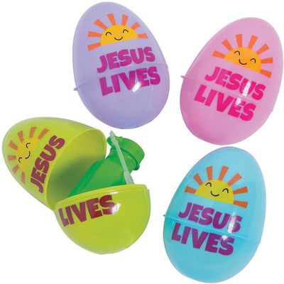 Fun Express Jumbo Filled Religious Easter Eggs - Easter Party Supplies - 24 Pieces