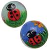 Big Game Toys~2 Ladybirds 16mm Handmade Art Glass Marbles Bugs Insect Lady Bug Flower Clear view 1