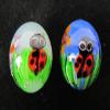Big Game Toys~2 Ladybirds 16mm Handmade Art Glass Marbles Bugs Insect Lady Bug Flower Clear view 3