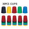 KRISMYA Quick Cups Games for Kids,Classic Cup Game for Parent-Child Interactive Stacking Cups Game with 24 Picture Cards, 30 Cups (6 Sets of 5 Colors Each), Bell &Instructions view 3