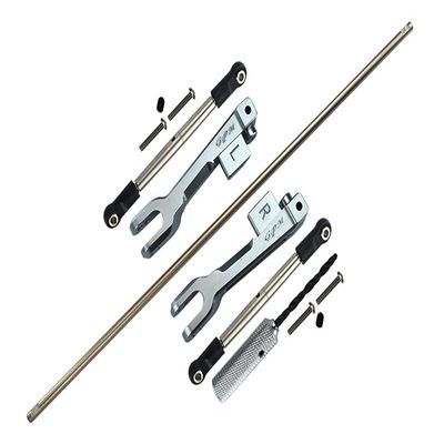 GPM For Traxxas Unlimited Desert Racer 4X4 (#85076-4) Upgrade Parts Spring Steel Rear Sway Bar & Aluminum Sway Bar Arm & Stainless Steel Linkage - 12Pc Set Gray Silver